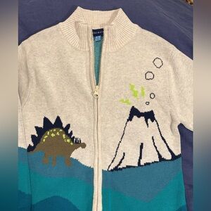 Andy and Evan - Kids Dinosaur + Volcano Zip-Up Cardigan - NWOT